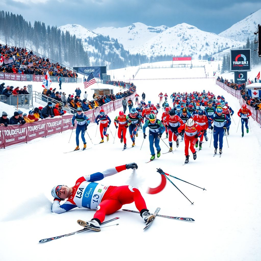 Коростелев провалил хит масс-старт на Тур де Ски: падение и 64-е место